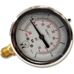 WAKUOMETR MANOMETR HYDRAULICZNY -1 do 5 BAR DOLNY